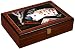 Glossy Wooden Poker Chip Case - Holds 200 Chips, 2 Decks of Playing Cards and Dice