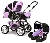 wheels-4-babies presents: Full Travel System CITY DRIVER - design BLACK*LAVENDER - expensive accessories included - 32 different colourings in our shop
