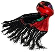 Armani Women's Velour and Silk Scarf, Black/Multi-Colored