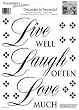 RoomMates RMK0033SS Live Well, Laugh Often, Love Much Peel & Stick Single Sheet