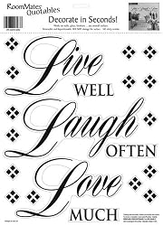 RoomMates RMK0033SS Live Well, Laugh Often, Love Much Peel & Stick Single Sheet