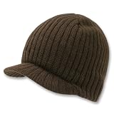 BROWN SOLID CAMPUS JEEP CAP VISOR BEANIE SKI CAP CAPS HAT HATS TOQUE