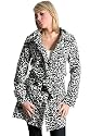 N21 Womens Long Black Classic Leopard Print Coat Size 8-12 Uk