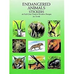 Endangered Animals Stickers: 48 Full-Color Pressure-Sensitive Designs