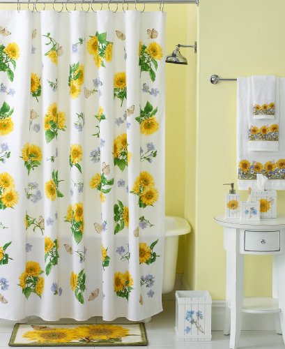 Sunflowers Blue Wildflowers & Shower Curtain