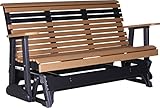 Outdoor Polywood 5 Foot Porch Glider - Plain Rollback Design *CEDAR/BLACK* Color