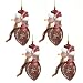NFL 2.75 Striped Acrylic Snowman Football Ornament - San Francisco 49ers (Set of 4)