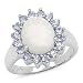 2.30 Carat Genuine Opal Oval & Tanzanite Round Ring