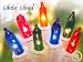 100 Mini Lights White Wired With Multi Colored Bulbs 22 FT Steady or 2 Way