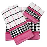 Houndstooth Pink Bath Towels