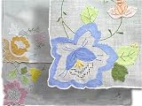 Floral Applique Cotton Handkerchief in Asst. Colors