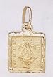 Juan de Lagos and Sacred Heart of Jesus 10KT Gold Baptism Medal, 9 mm, with 14KT Gold Chain, in Deluxe Gift Box