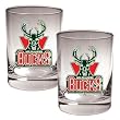 Milwaukee Bucks NBA 2pc Rocks Glass Set - Primary Logo by Great American Products