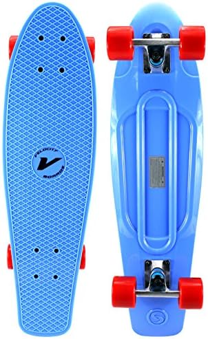 Velocity Boards 27" PP Retro Cruiser Complete Banana Skateboard w/ Aluminum Trucks, Fast ABEC-7 Bearings, High Quality Wheels &amp; Bushings (Blue)