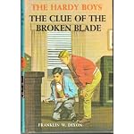 Clue of Broken Blade, The      Hardy Boys  Mystery Series # 21 British Edition with beautiful color artwork on DJ, Red Cloth book cover
