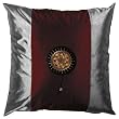 Decorative Handmade Silky Red & Silver Cushion Cover / Pillow Sham - Golden Sunflower Design