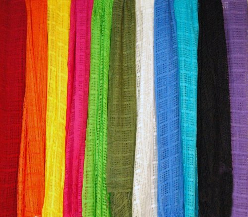 ASSORTED SOLID COLOR GAUZE SCARF