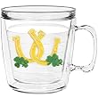 Lucky Horseshoes 12 oz Insulated Coffee Mug, Clear