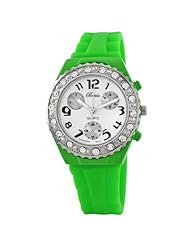 Breda Womens 8131_green "Chloe" Rhinestone Jelly Watch