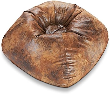 98" Suede/Faux Leather Bean Bag Chair