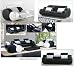 3ps NEW CONTEMPORARY ITALIAN LEATHER SOFA SET-BLACK&WHITE