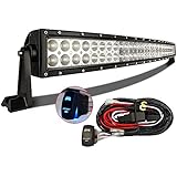 MICTUNING 42" 240W- 3B339C -Curved Cree LED Light Bar Combo Off Road Lamp w/ 12FT Rocker Switch Wiring Kit