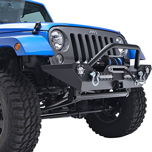 Cheap Good Price EAutogrilles 510353 0715 Jeep Wrangler JK Rock Crawler Front Bumper With LED