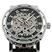 ESS Men's Black Leather Luxury Stainless Case Self-Wind Up Mechanical Automatic Watch WM125