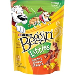 Purina Beggin' Littles Dog Treats, Bacon and Cheese Flavor, 6oz Pouch, Pack of 6