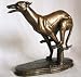 GREYHOUND RUNNING STATUE Real Bronze Powder Cast Figure Whippet Italian Greyhound