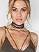 Simplee Womens Daisy Punk Gothic Long Black Lace Chain Necklace Stretch Tattoo Choker Elastic Tassel Necklaces
