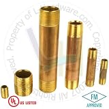 NUSET 1 x 1-1/2 Brass Pipe Nipple (UN25-1A)
