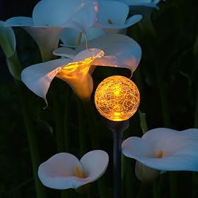 Allsop Firefly Solar Garden Art with Crackle Glass Globe