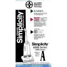 Simplicity Type A Bag (12 in a pack) for Series 6 and Series 6000 and 5000 by Simplicity