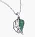Avon Sterling Silver Genuine Aventurine Leaf Necklace