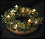 Review Gardens, Gifts, and Fabrics 08016 / Christmas Advent Ring with Light Candles & Star Decorations