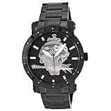 Just Bling Men's JB-8100-J Urban Black Ion Skull Diamond Watch