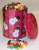 Scott's Cakes Assorted Mix Jelly Belly Jelly Beans in a Red Snowman Can