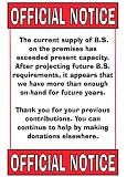Official Notice - XL Sign (Novlety)