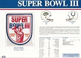 1968 NY Jets vs Baltimore Colts Super Bowl 3 (III) 1969 Joe Namath MVP Willabee Ward Patch and Stat Panel Card