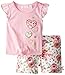 Kids Headquarters Girls' Top with Flower Print Shorts