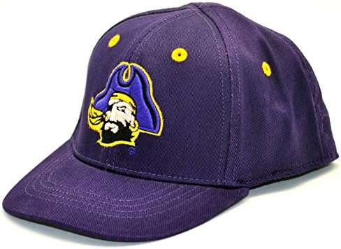 Licensed NCAA East Carolina Pirates (ECU) Purple Infant/Toddler One-Fit Baseball Hat/Cap (THE CUB) 4" High x 8" Wide