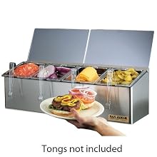 San Jamar FP8245NL EZ-Chill Stainless Steel Self-Service Center with Notched Flex Lid, 25-1/8" Width x 8" Height x 7-5/8" Depth