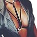 Hunputa Alluring Womens Harness Bra Elastic Cage Bra Strappy Hollow Out Bra Bustier (S, Black)