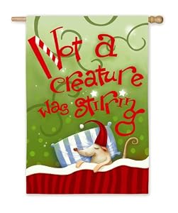 Not a Creature Was Stirring Silk Reflections Regular Size Flag