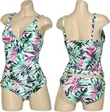 KENNETH COLE REACTION Multicolor Leaf Print Tankini [RS1PF82/RS1PF97], Blue