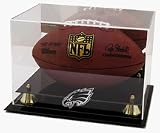 Golden Classic Football Display Case with Philadelphia Eagles Logo