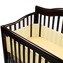 BreathableBaby Breathable Safer Bumper, Fits All Cribs &ndash; Yellow