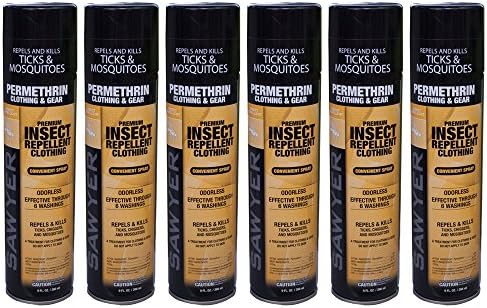 Sawyer Permethrin 9oz Aerosol Spray (6 Pack)