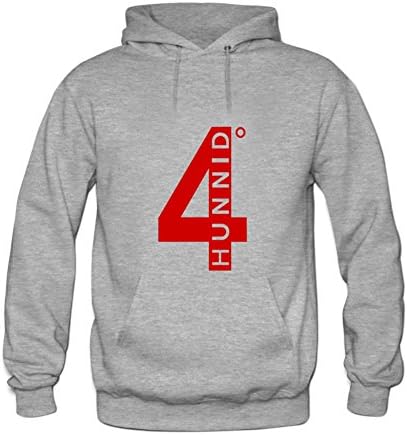 SDLIN Men's 4 Hunnid Pullover Hoodies M Grey